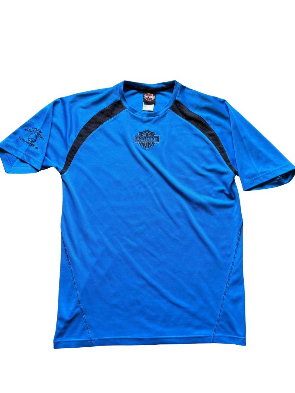 Harley-Davidson Men’s Blue Rash Guard Tee with Black Accents